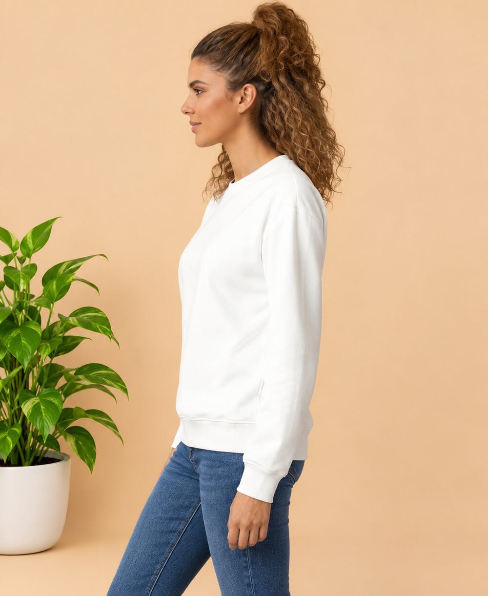 NWT Gildan Adult Fleece Crewneck Sweatshirt ,white-Size M